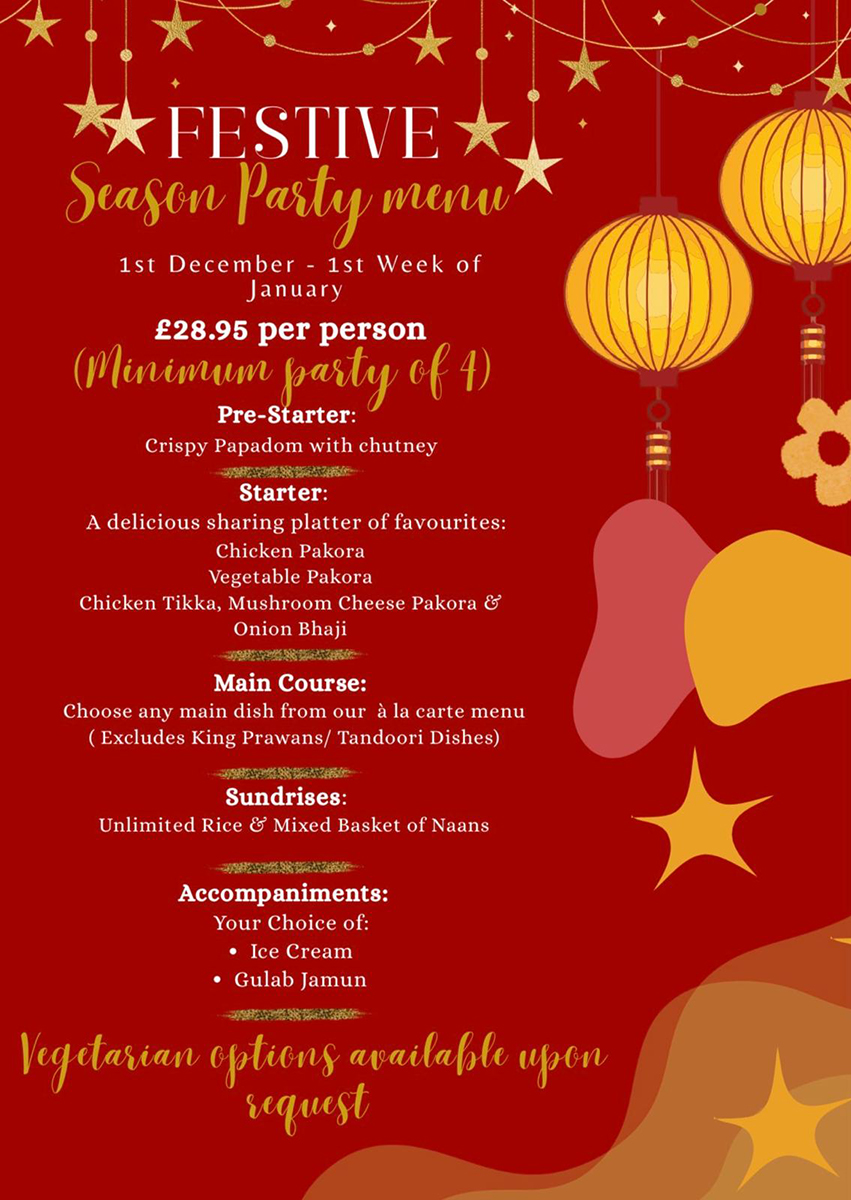 Festive Season Party Menu